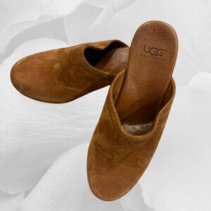 🤎 UGG Abbie Chestnut Brown Suede Clogs - Size 9 |Mostly Indoor-Worn Beauties 🤎
